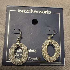 Belk Silver Open Oval Drop Earrings